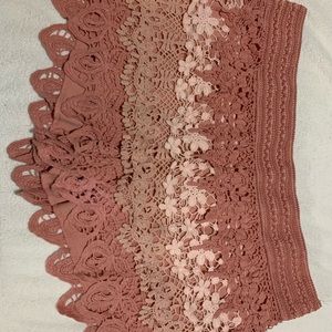 Juniors Pink Lace Shorts
